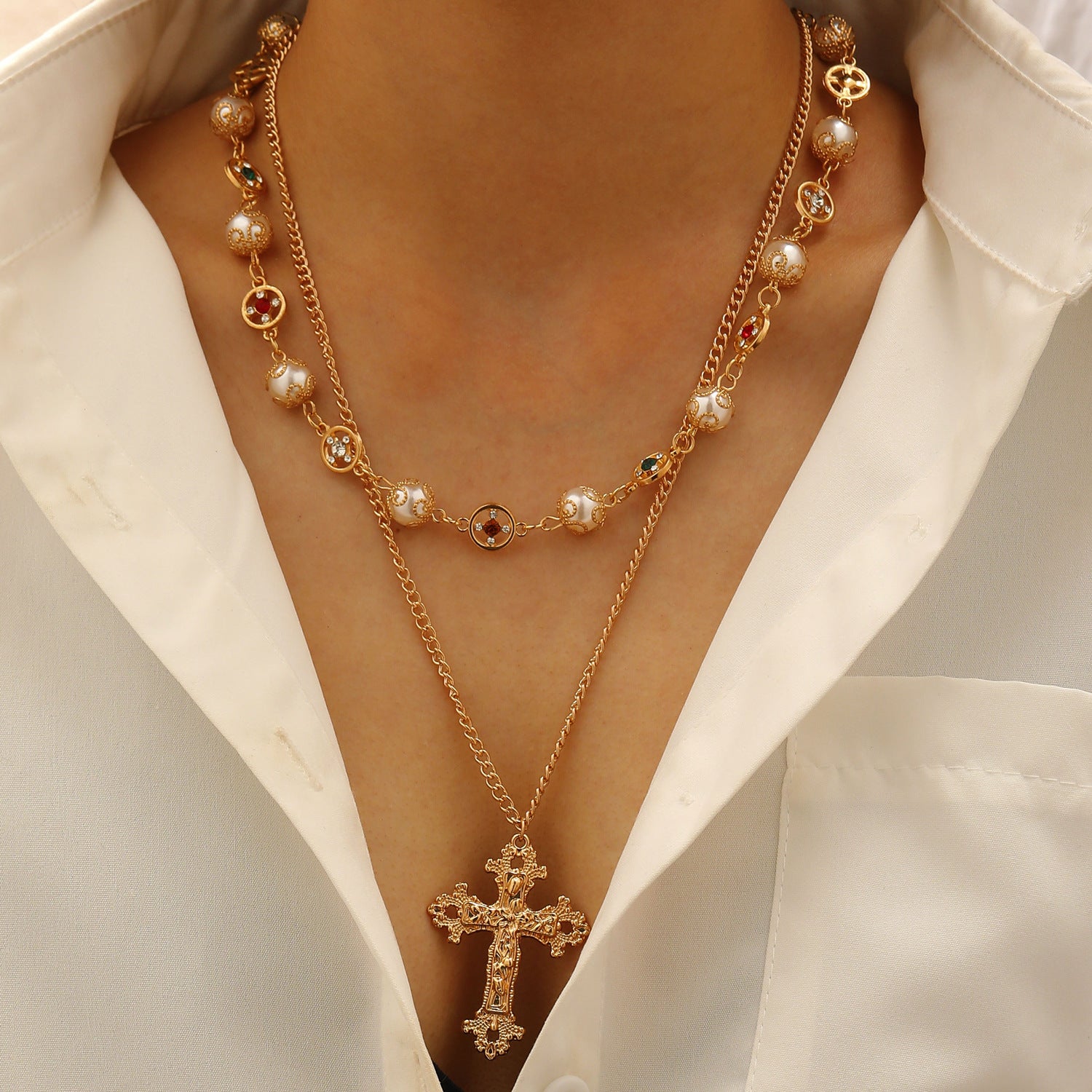 Wholesale Colored Diamond Cross Pendant